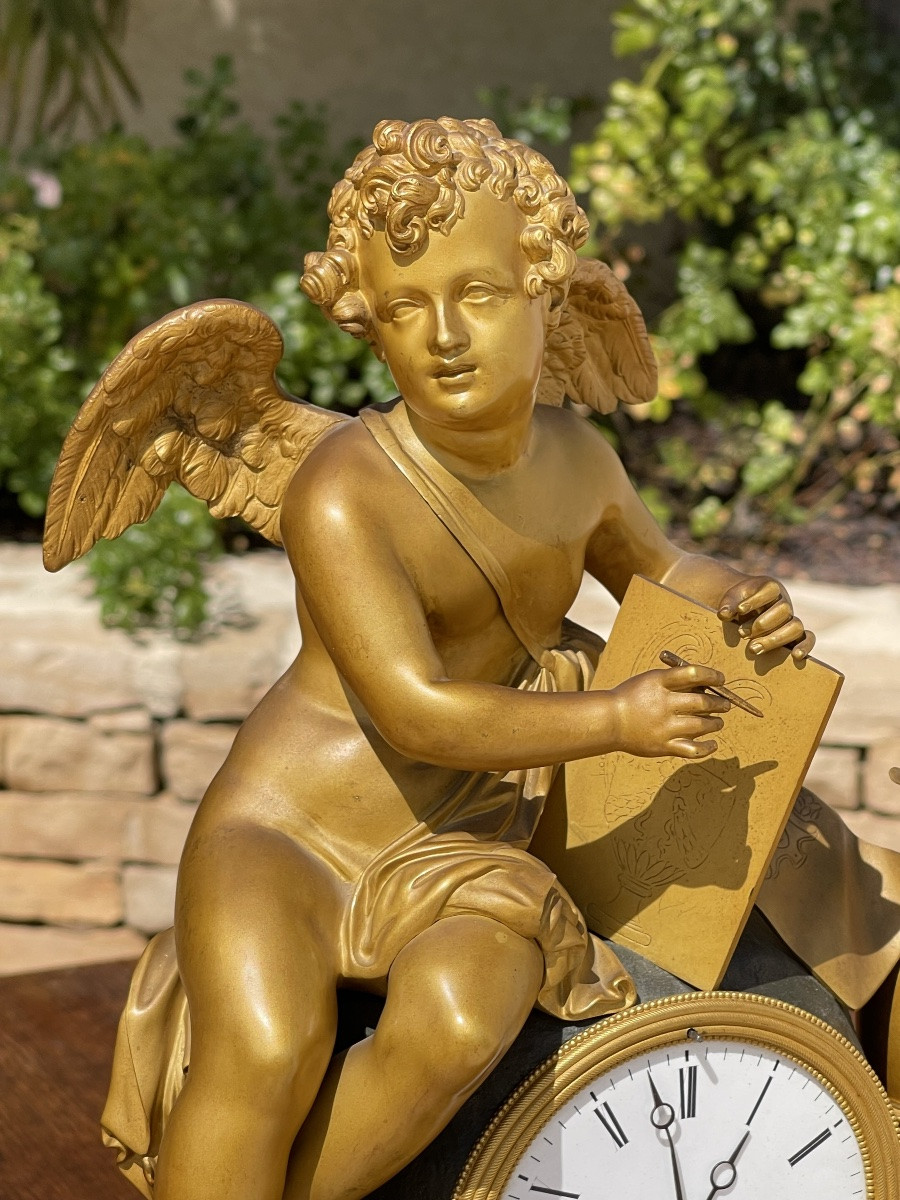 Gambey à Paris & Médaille D’or Pons 1827 - Gilded Bronze Clock -photo-3