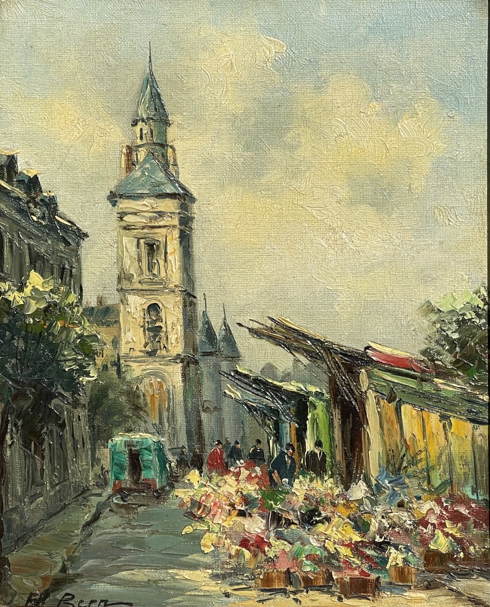 Albert Berne - Flower Market At The Foot Of The Conciergerie In Paris-photo-2