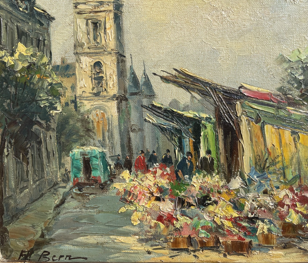 Albert Berne - Flower Market At The Foot Of The Conciergerie In Paris-photo-2