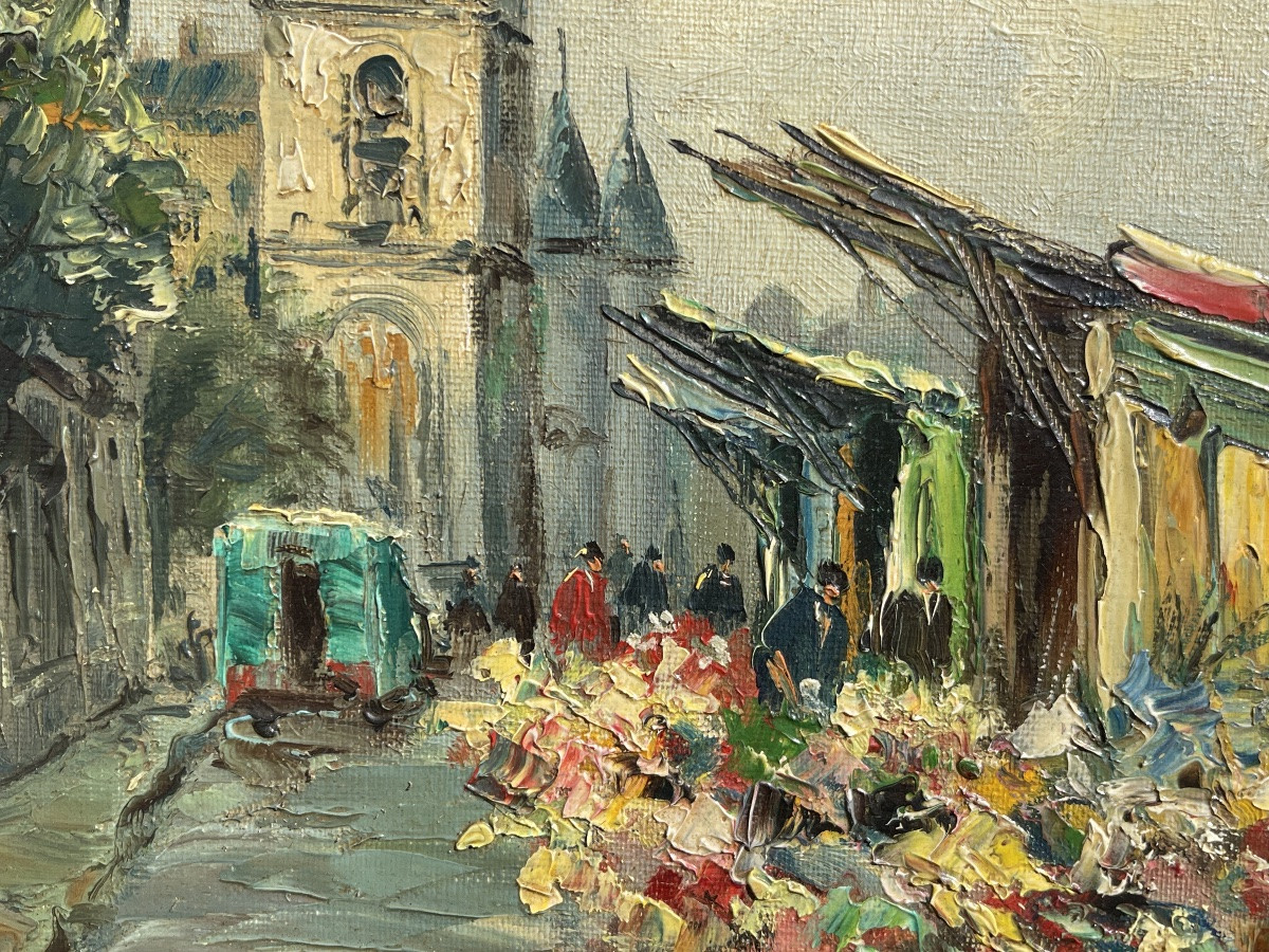 Albert Berne - Flower Market At The Foot Of The Conciergerie In Paris-photo-3
