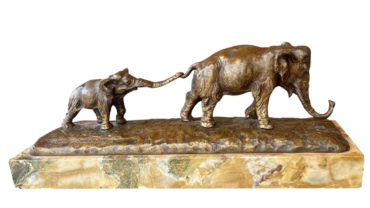 Guido CACCIAPUOTI - Bronze, La Marche des Éléphants -photo-3