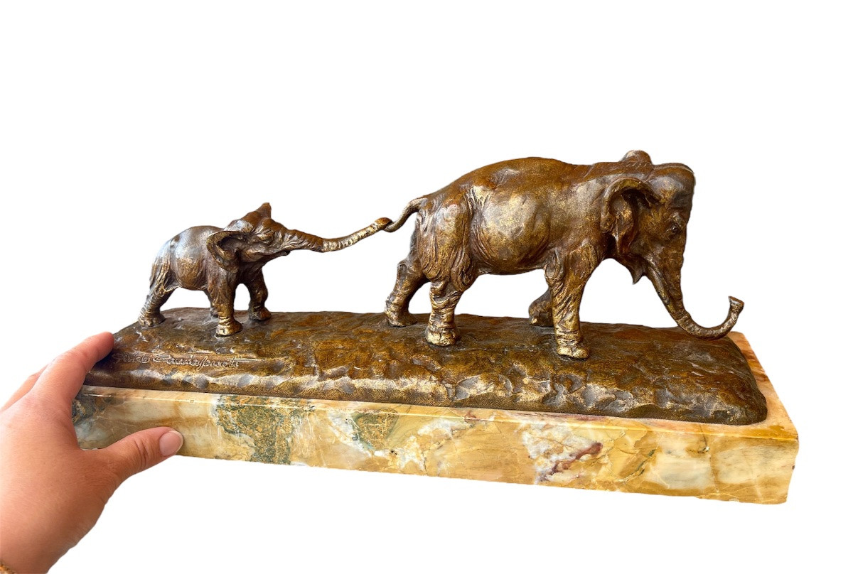 Guido CACCIAPUOTI - Bronze, La Marche des Éléphants -photo-4