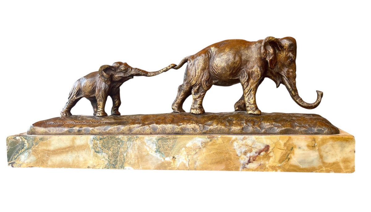 Guido CACCIAPUOTI - Bronze, La Marche des Éléphants 