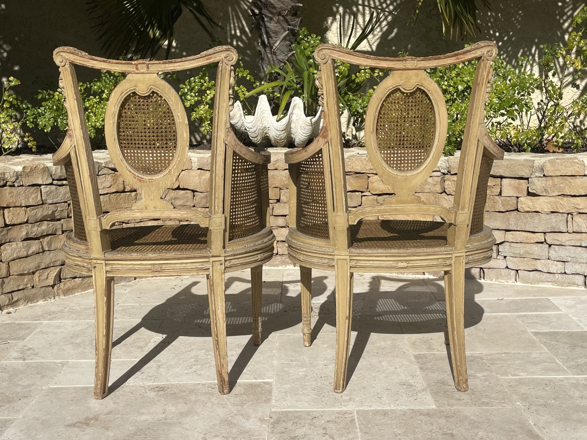 Paire de fauteuils style Louis XVI -photo-6