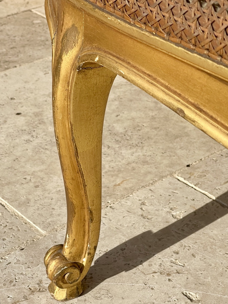 Banquette en Bois Doré Style Louis XV -photo-6