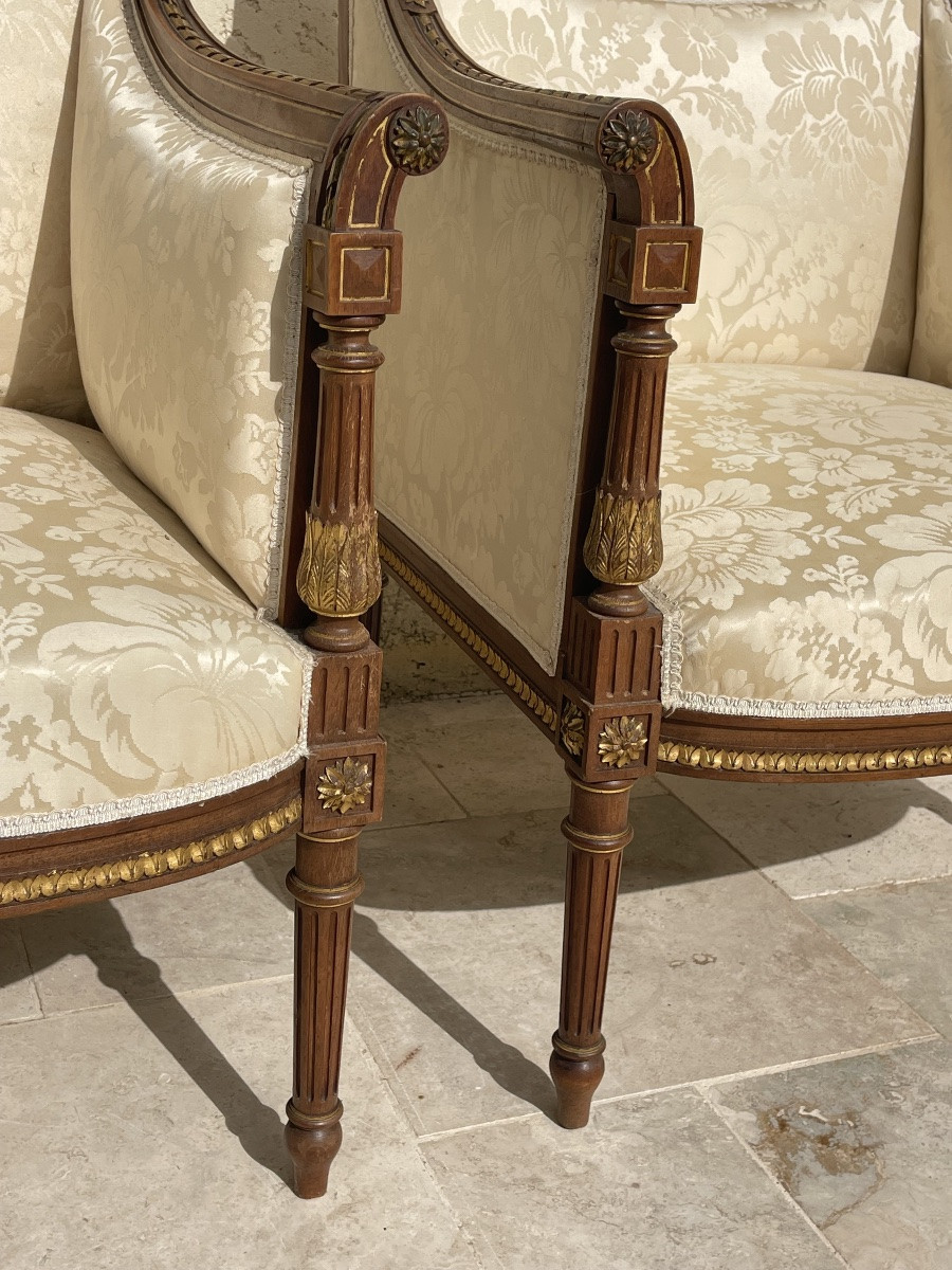 Salon en Noyer Style Louis XVI-photo-6