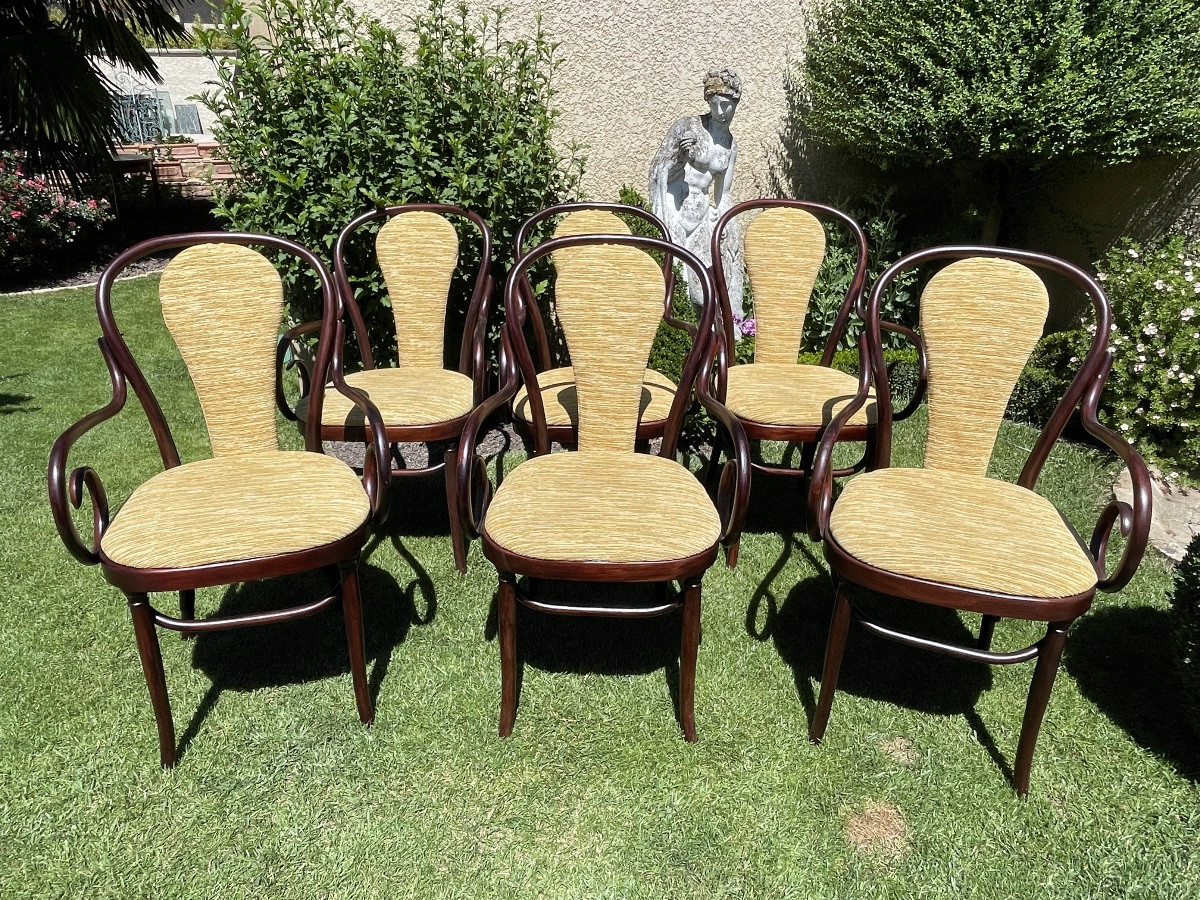 Set Of 6 Thonet Armchairs-photo-7