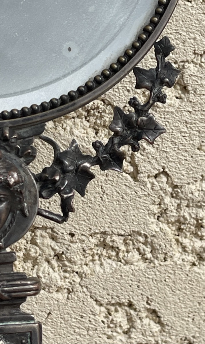 F. Barbedienne - Silver-plated Bronze Hand Mirror -photo-3