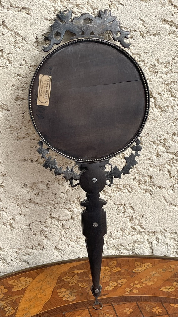 F. Barbedienne - Silver-plated Bronze Hand Mirror -photo-4