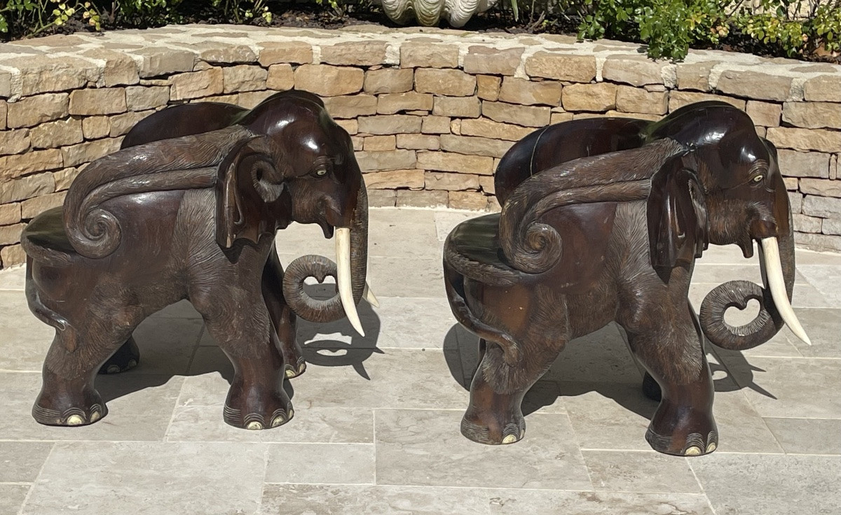 Paire de Fauteuils Éléphants-photo-8