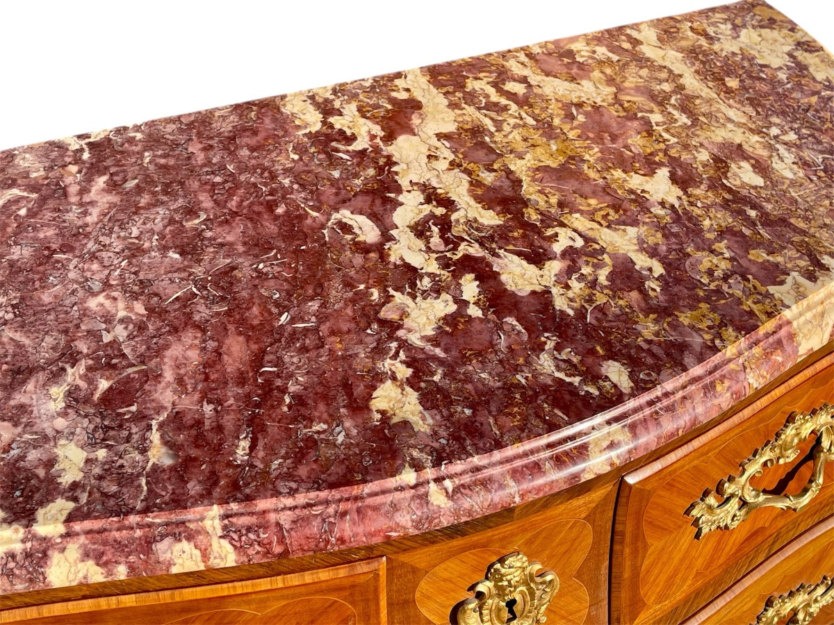Louis XV Style Marquetry Chest Of Drawers-photo-2