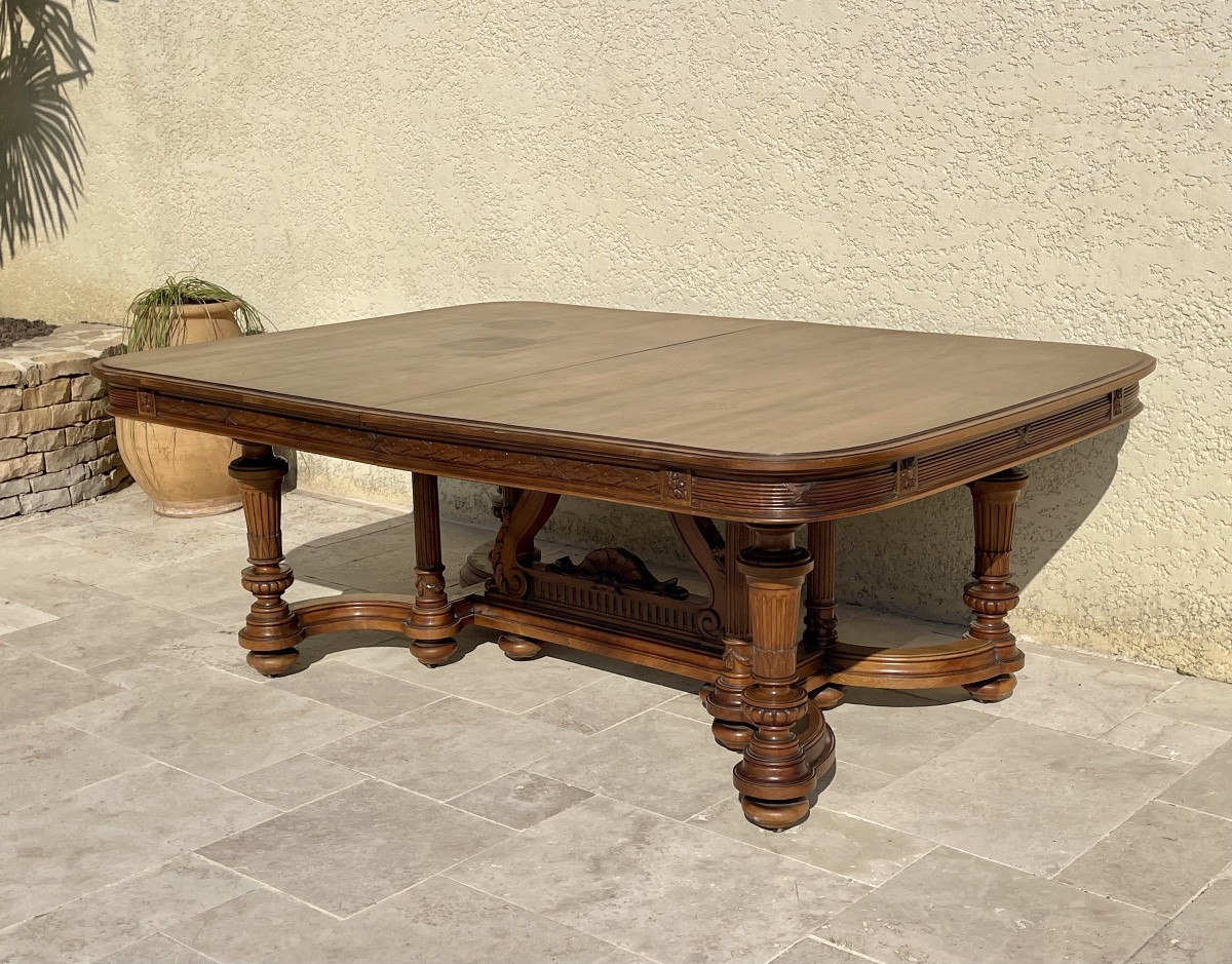 Grande Table de Salle à Manger en Noyer -photo-2
