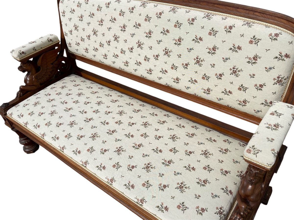 7-piece Living Room Set In Renaissance Style Walnut -photo-1