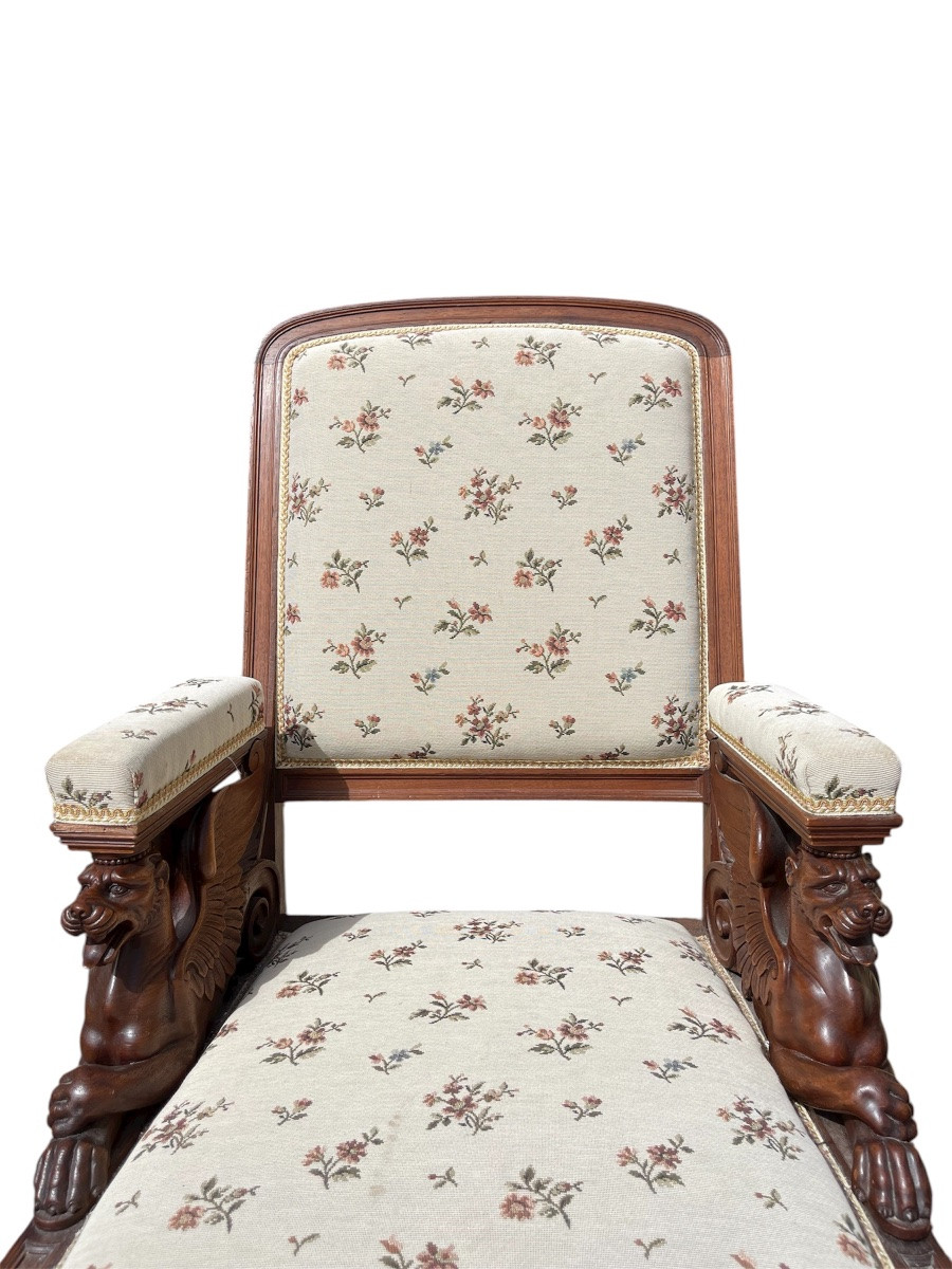 7-piece Living Room Set In Renaissance Style Walnut -photo-5