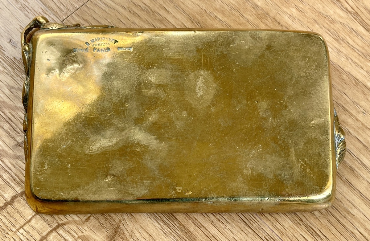 A. Marionnet - Art Nouveau Bronze Trinket Dish-photo-2