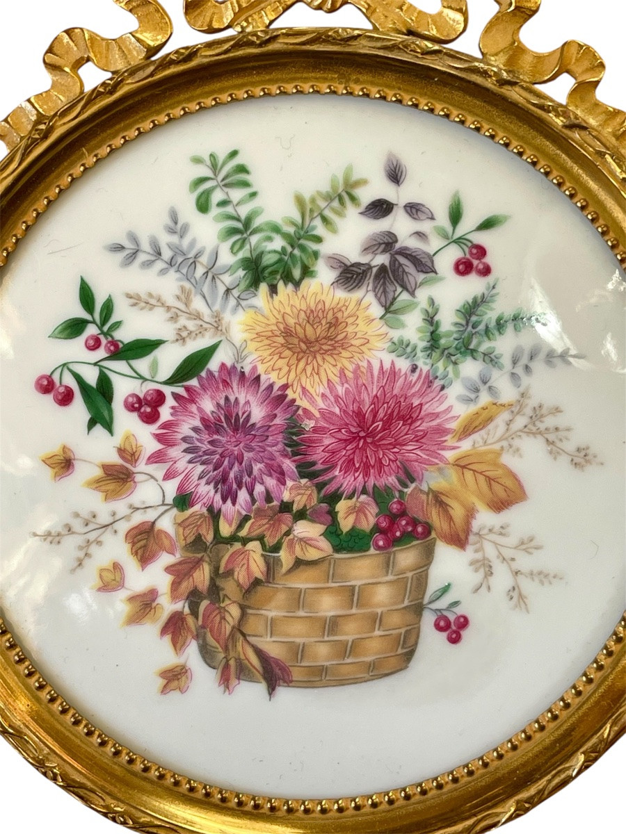 Limoges - Bouquet Of Flowers On Porcelain-photo-2