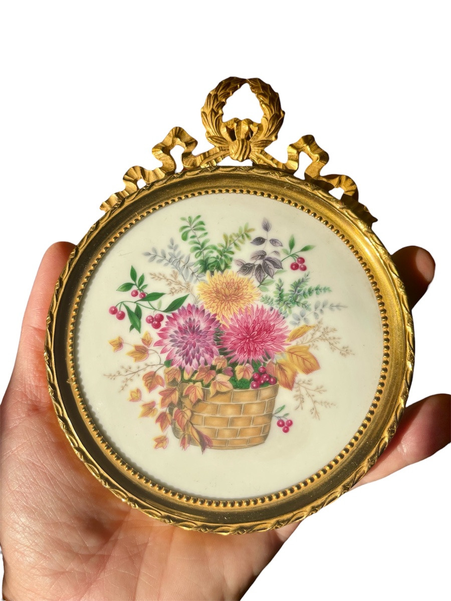 Limoges - Bouquet Of Flowers On Porcelain-photo-4