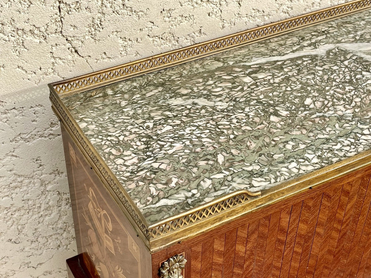 Bureau / Bonheur du jour en Marqueterie Style Louis XVI-photo-4