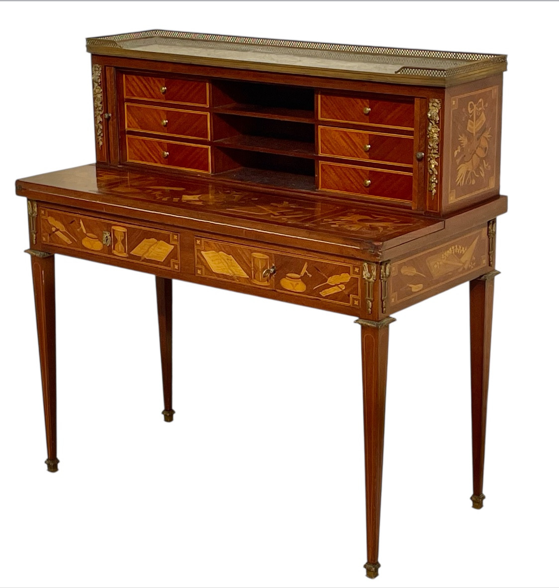Bureau / Bonheur du jour en Marqueterie Style Louis XVI