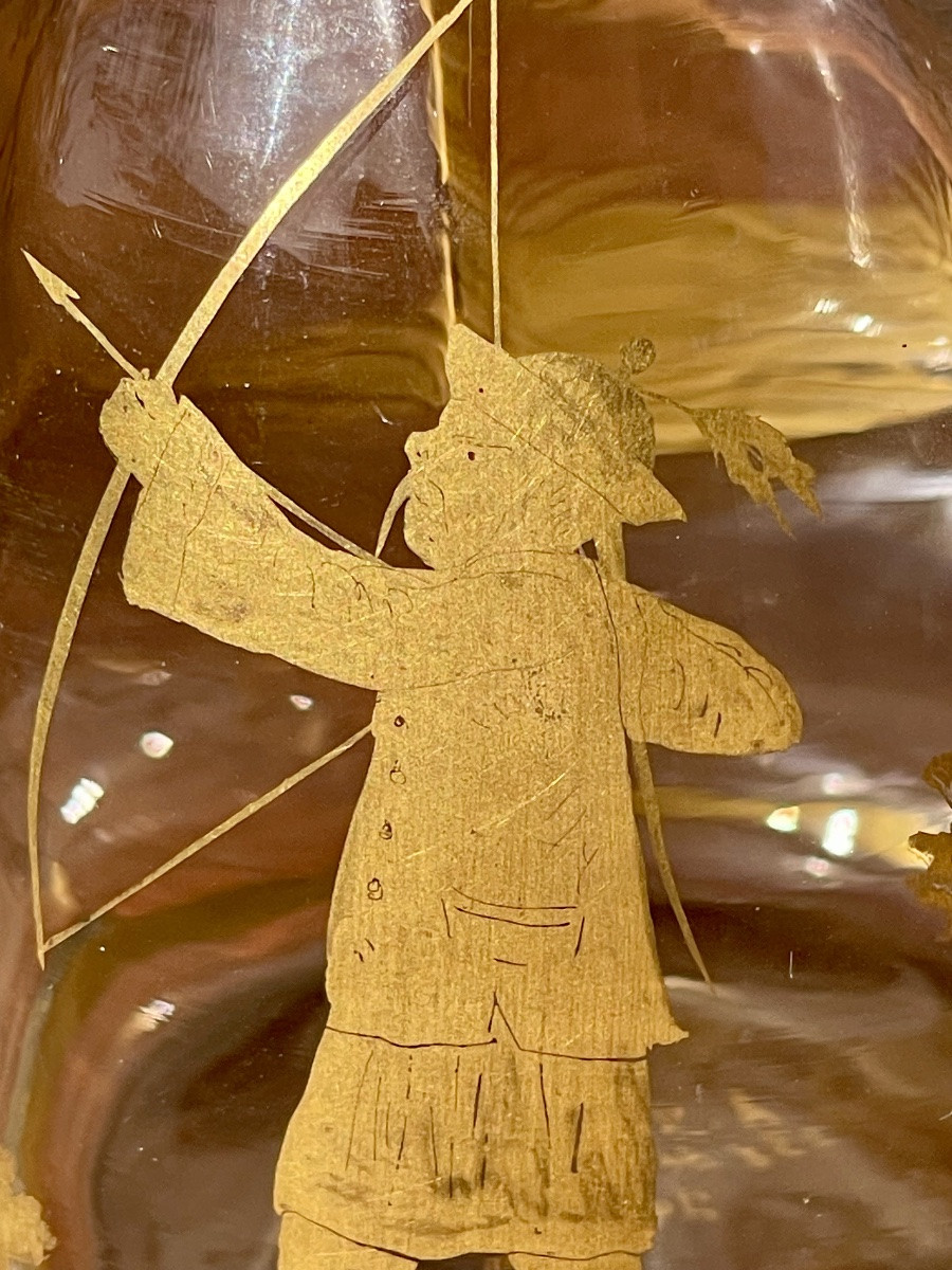 A. Clain & Perrier Fils - Crystal Carafe/pitcher With Japanese-style Decoration-photo-3