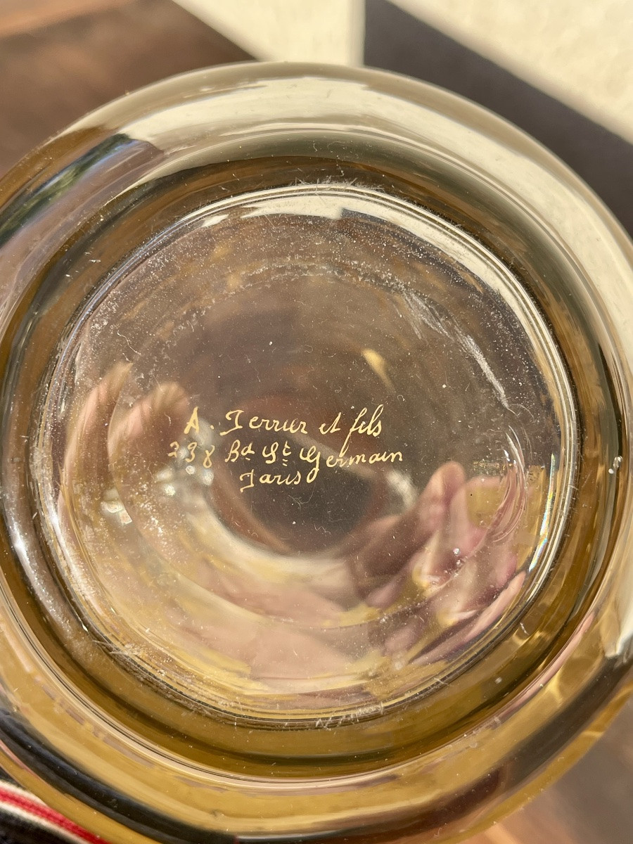 A. Clain & Perrier Fils - Crystal Carafe/pitcher With Japanese-style Decoration-photo-7