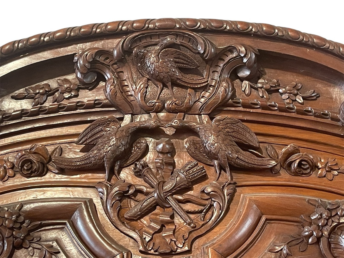 Louis XV Style Mahogany Wedding Armoire-photo-4