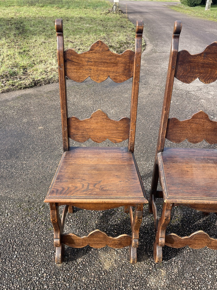 10 chaises rustiques en chêne -photo-1