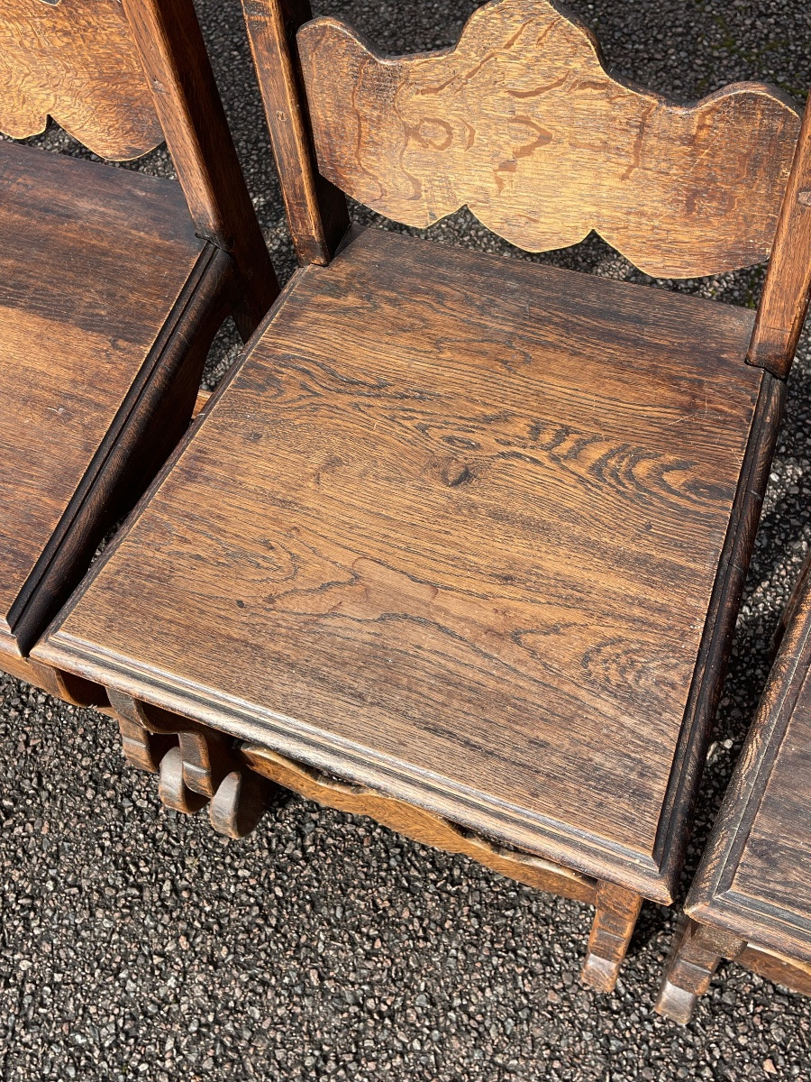 10 chaises rustiques en chêne -photo-2