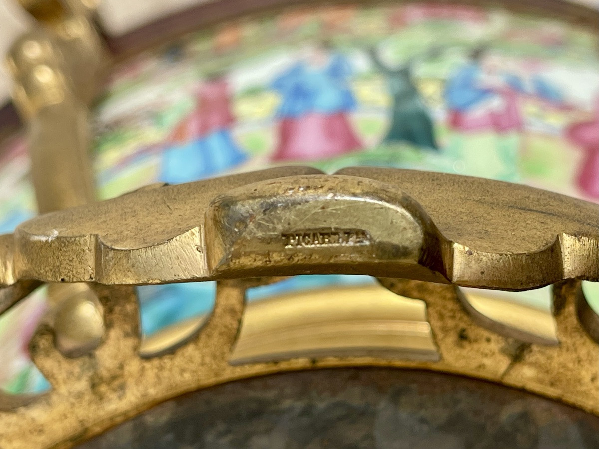 Henri Picard - Canton Chinese Porcelain Basin Sheathed In Bronze-photo-8