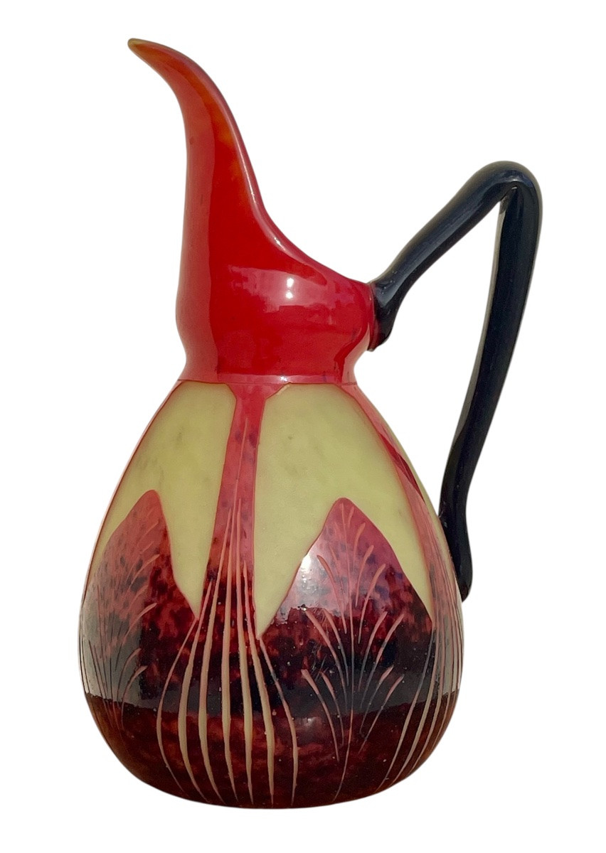 Charles Schneider - "spiral" Pitcher/jug, French Glass -photo-4