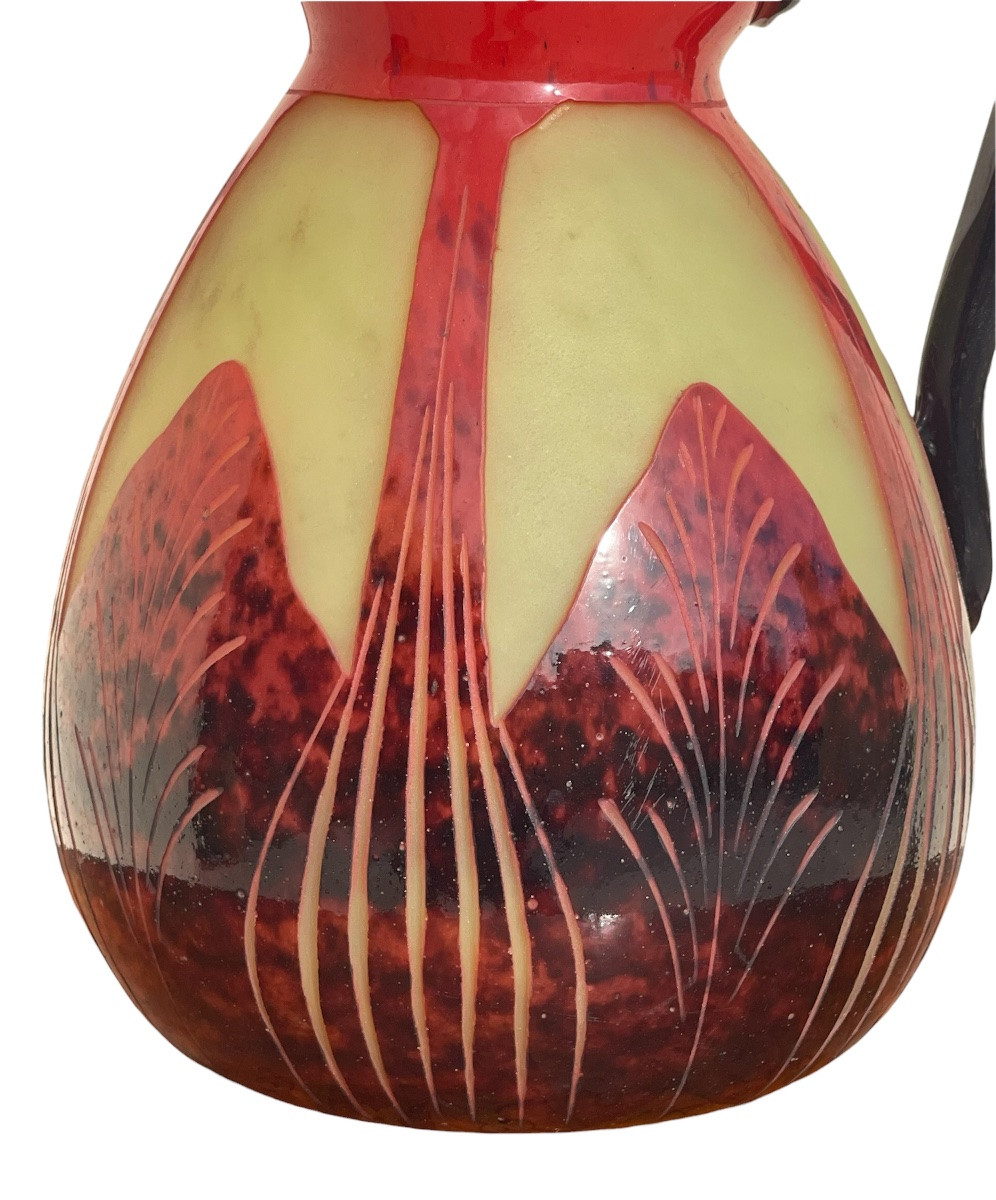 Charles Schneider - "spiral" Pitcher/jug, French Glass -photo-2