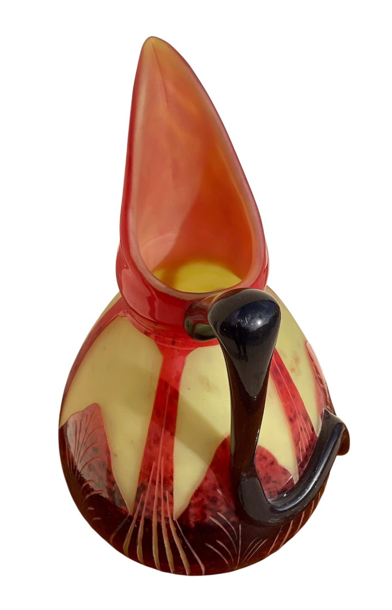 Charles Schneider - "spiral" Pitcher/jug, French Glass -photo-3
