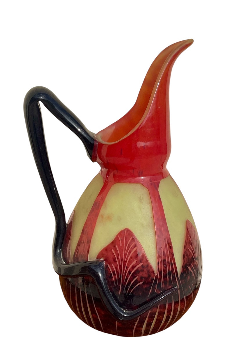 Charles Schneider - "spiral" Pitcher/jug, French Glass 