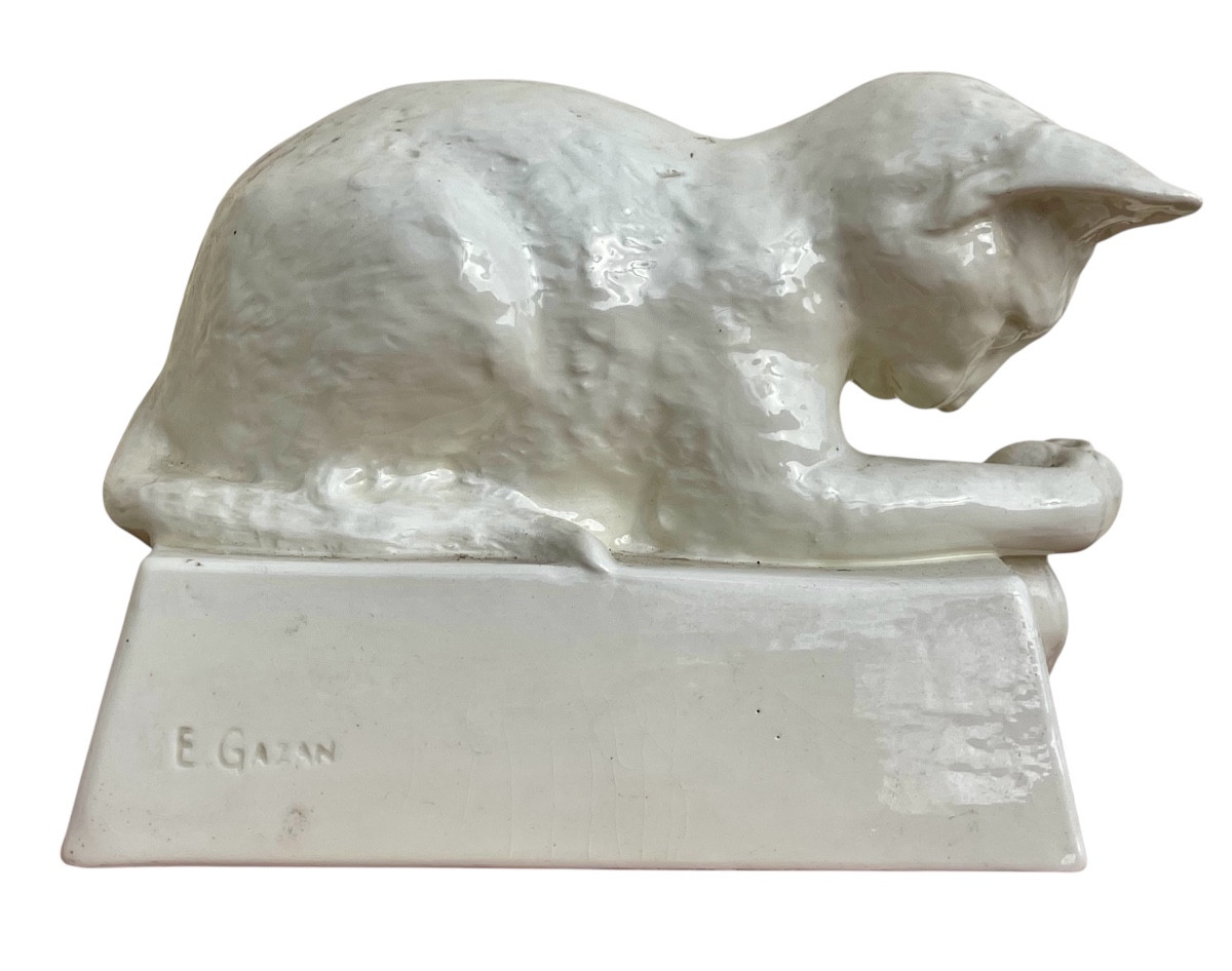 Ernest Gazan - Young Cat In Creil And Montereau Earthenware