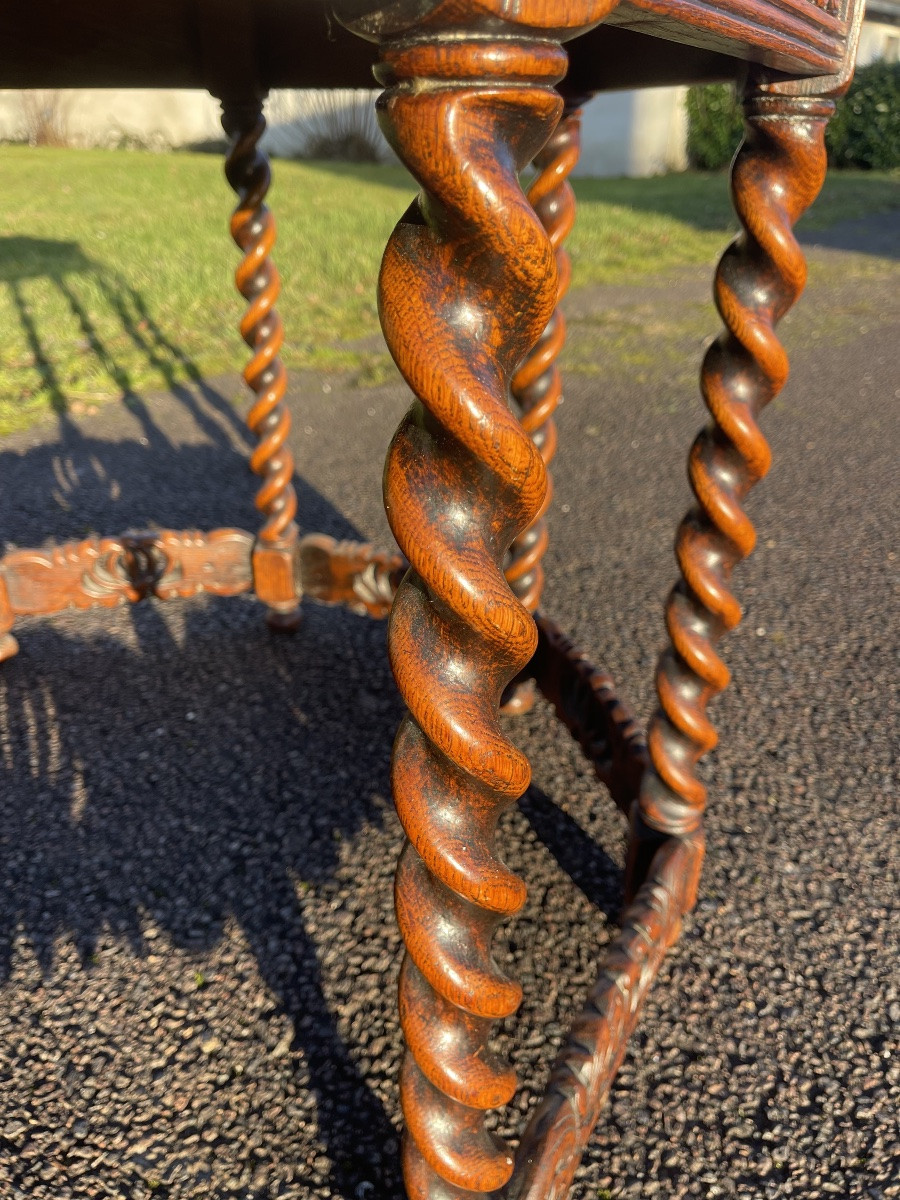 Table Octogonale en chêne Style Louis XIII-photo-2