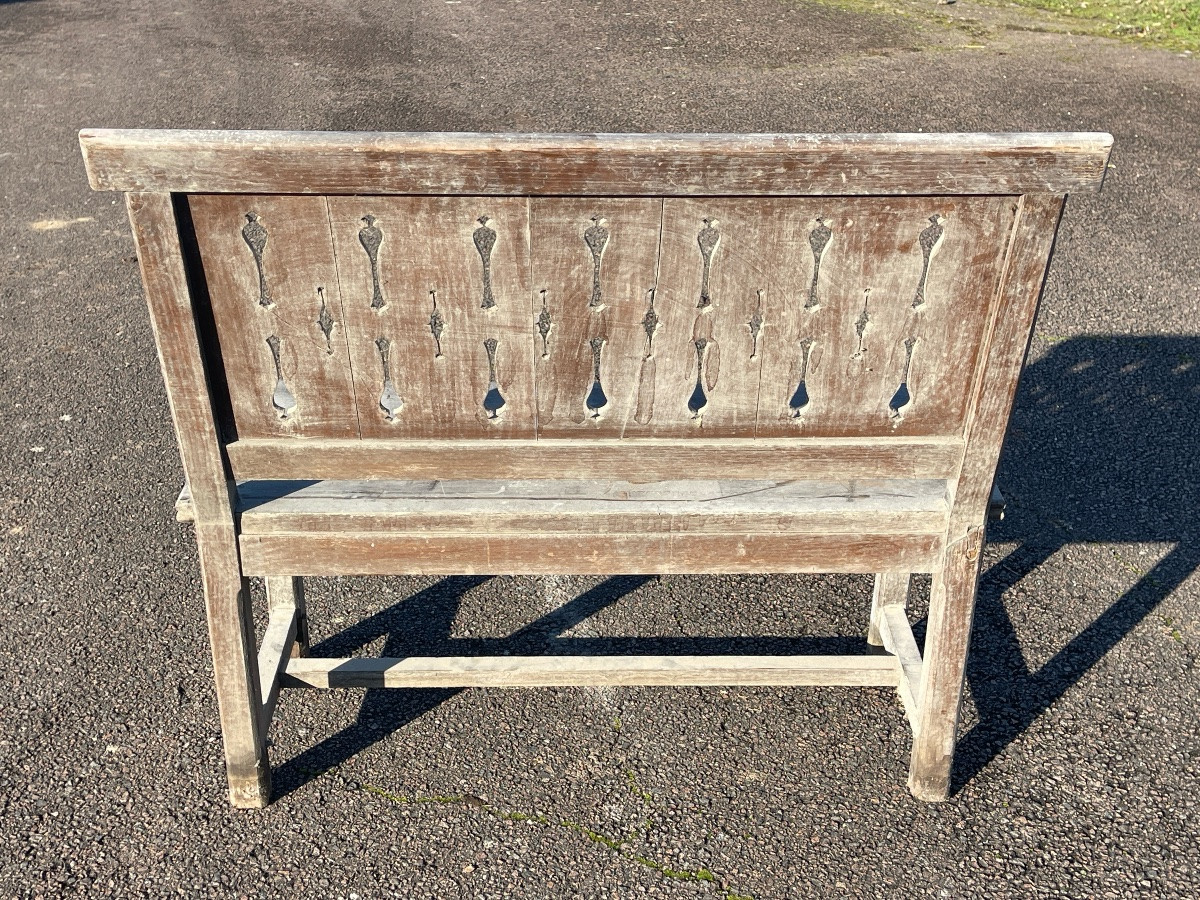 Carved Wooden Bench -photo-6