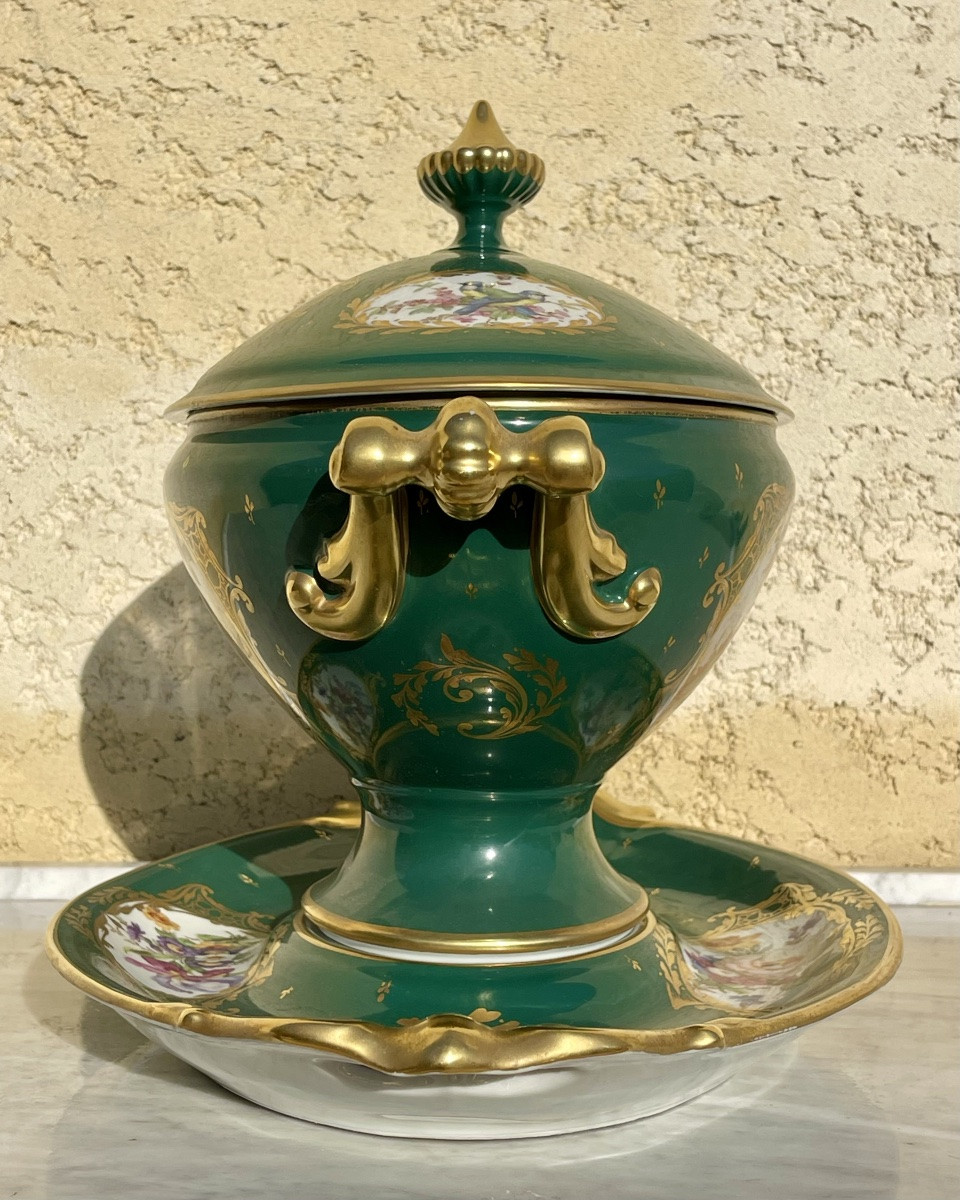 Limoges - Porcelain Tureen And Display Stand -photo-3