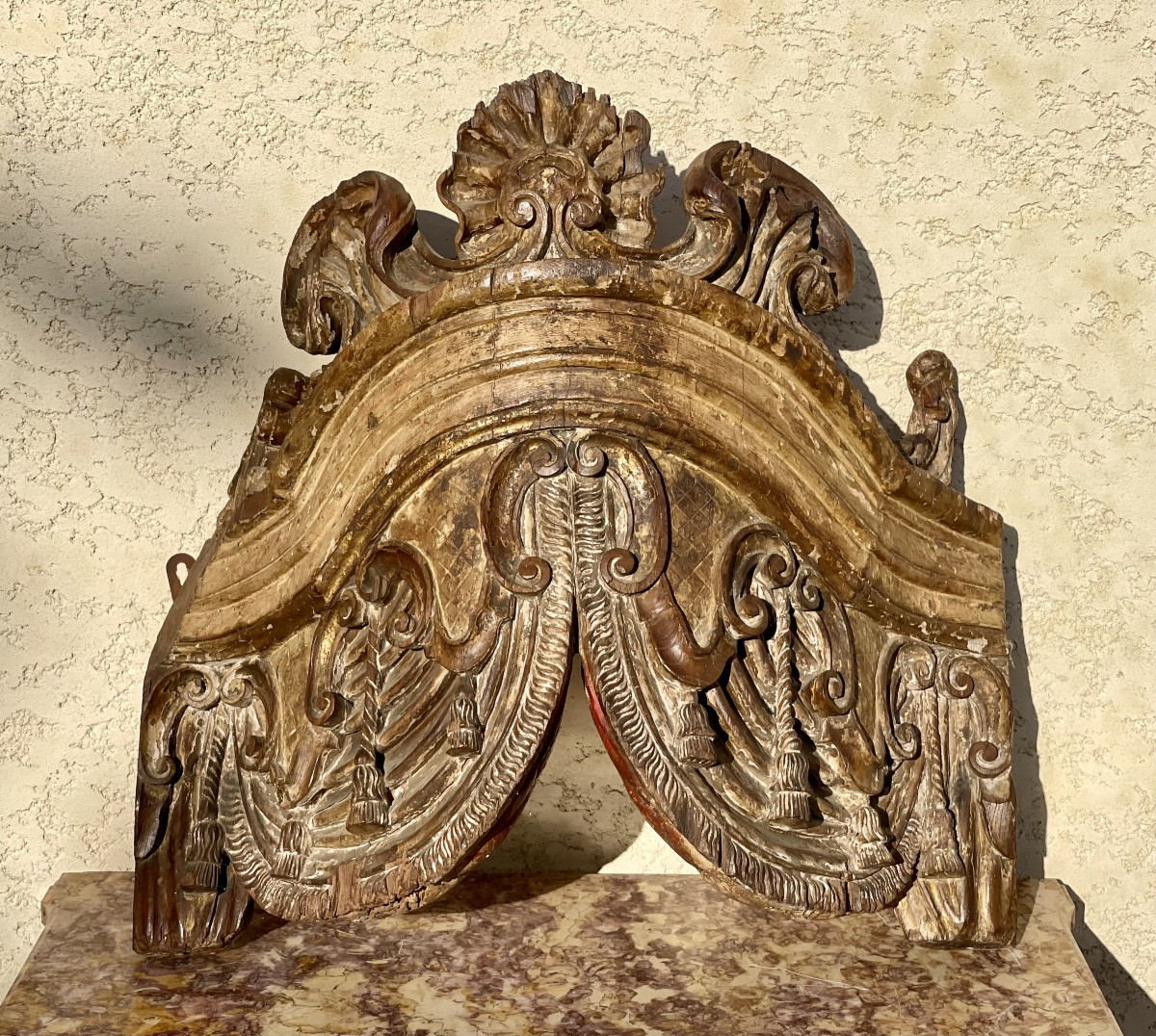 XVIIe - Dais deTrône en Bois Sculpté -photo-2