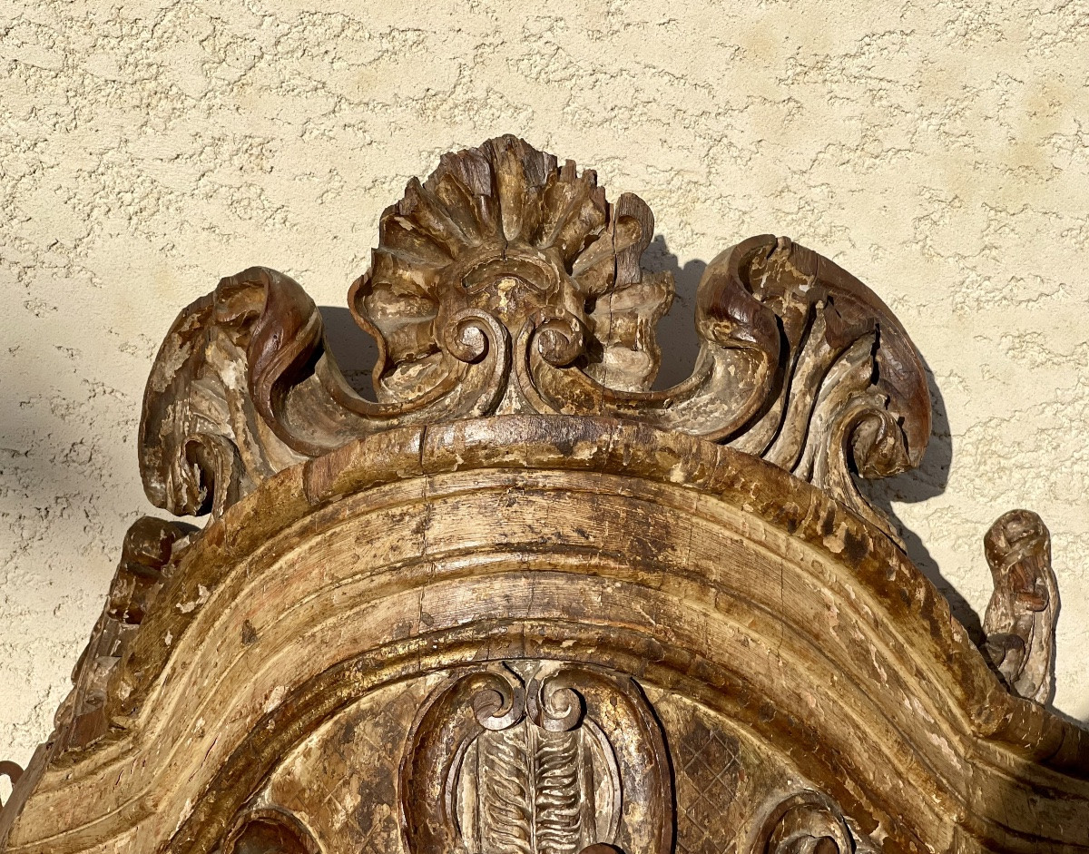 XVIIe - Dais deTrône en Bois Sculpté -photo-3