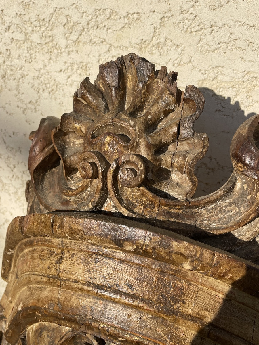 XVIIe - Dais deTrône en Bois Sculpté -photo-1