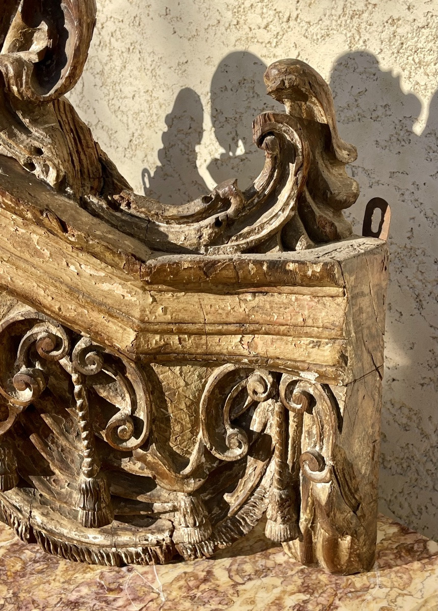 XVIIe - Dais deTrône en Bois Sculpté -photo-5