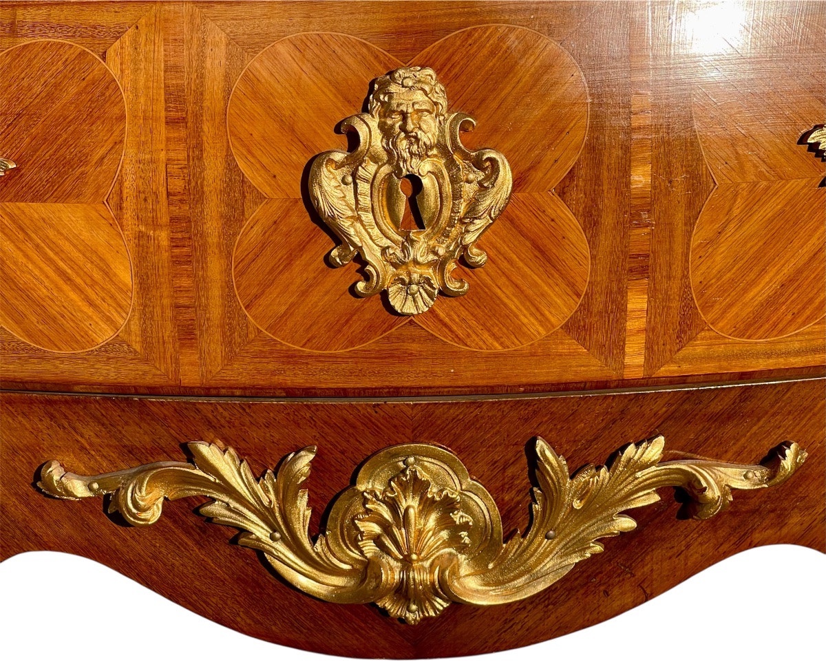 Commode en Marqueterie Style Louis XV-photo-1