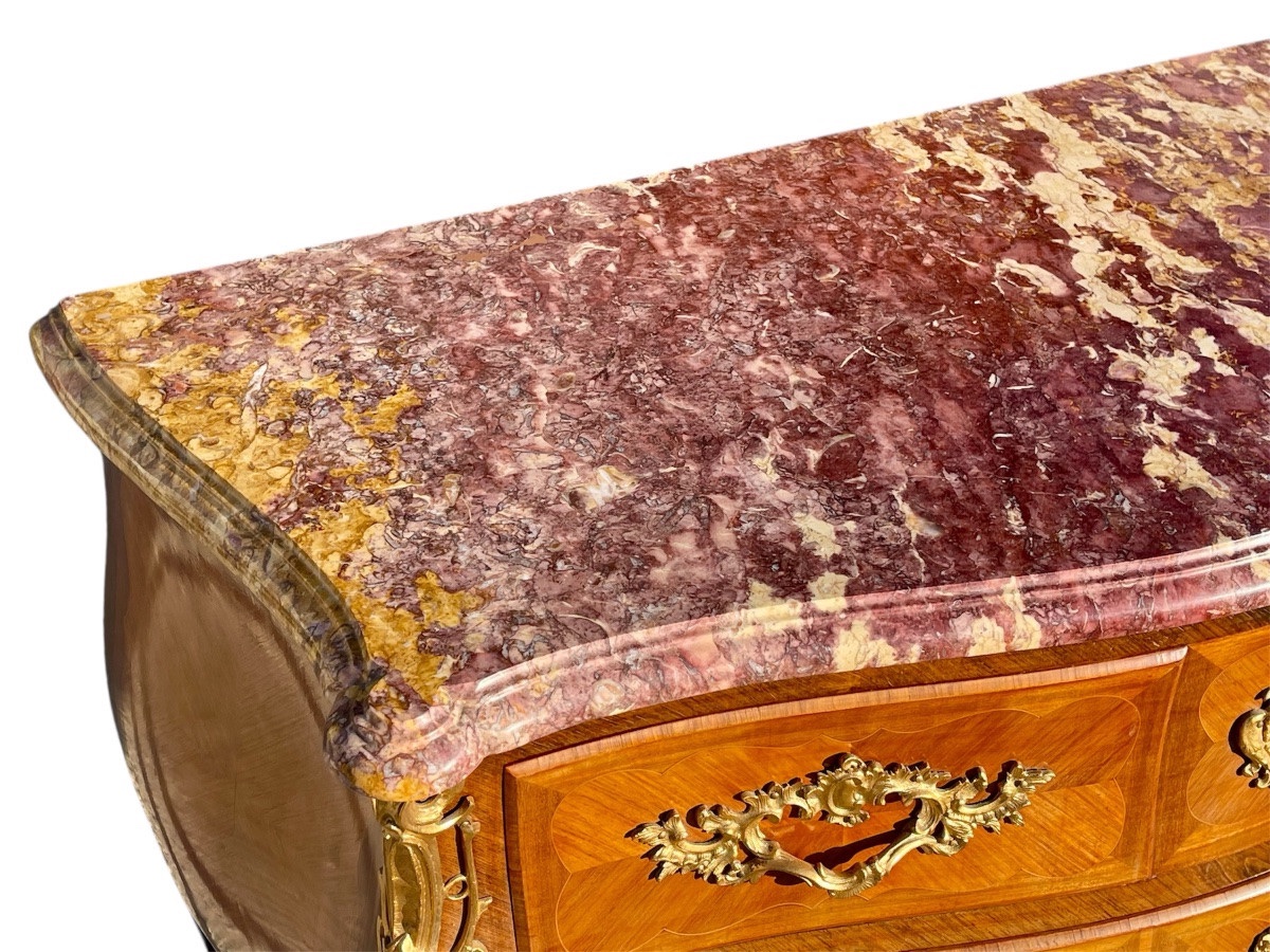Commode en Marqueterie Style Louis XV-photo-2
