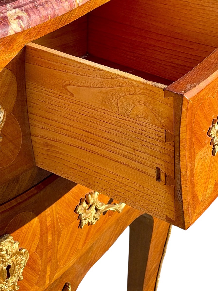 Commode en Marqueterie Style Louis XV-photo-7