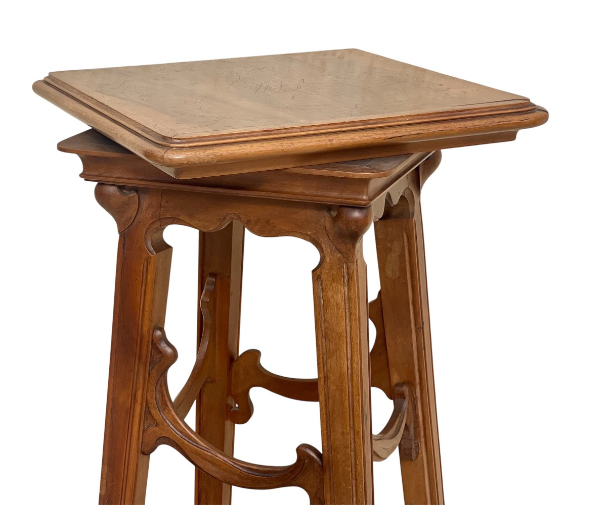 Sellette en Noyer Art Nouveau-photo-5