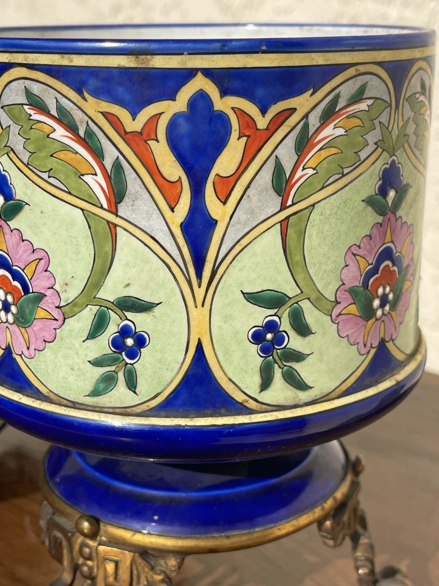 Art Nouveau Pair Of Tabletop Planters -photo-4