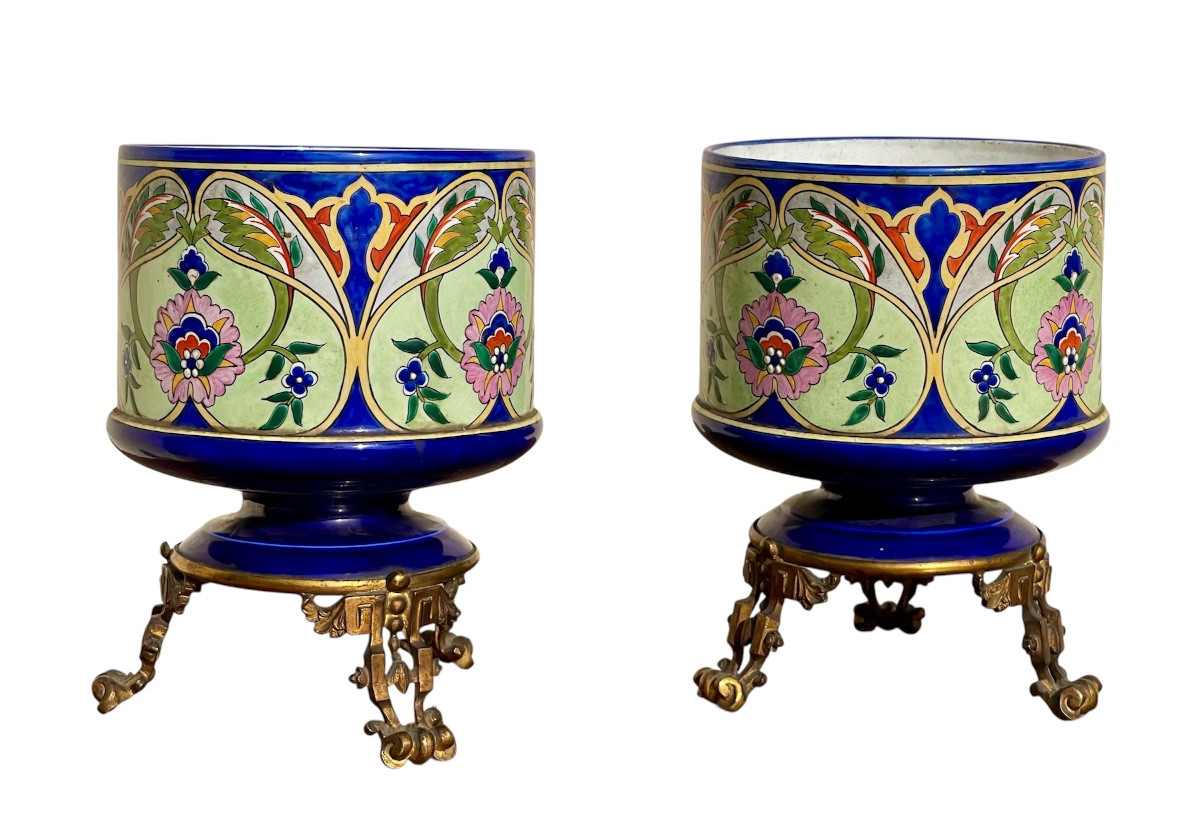 Art Nouveau Pair Of Tabletop Planters 