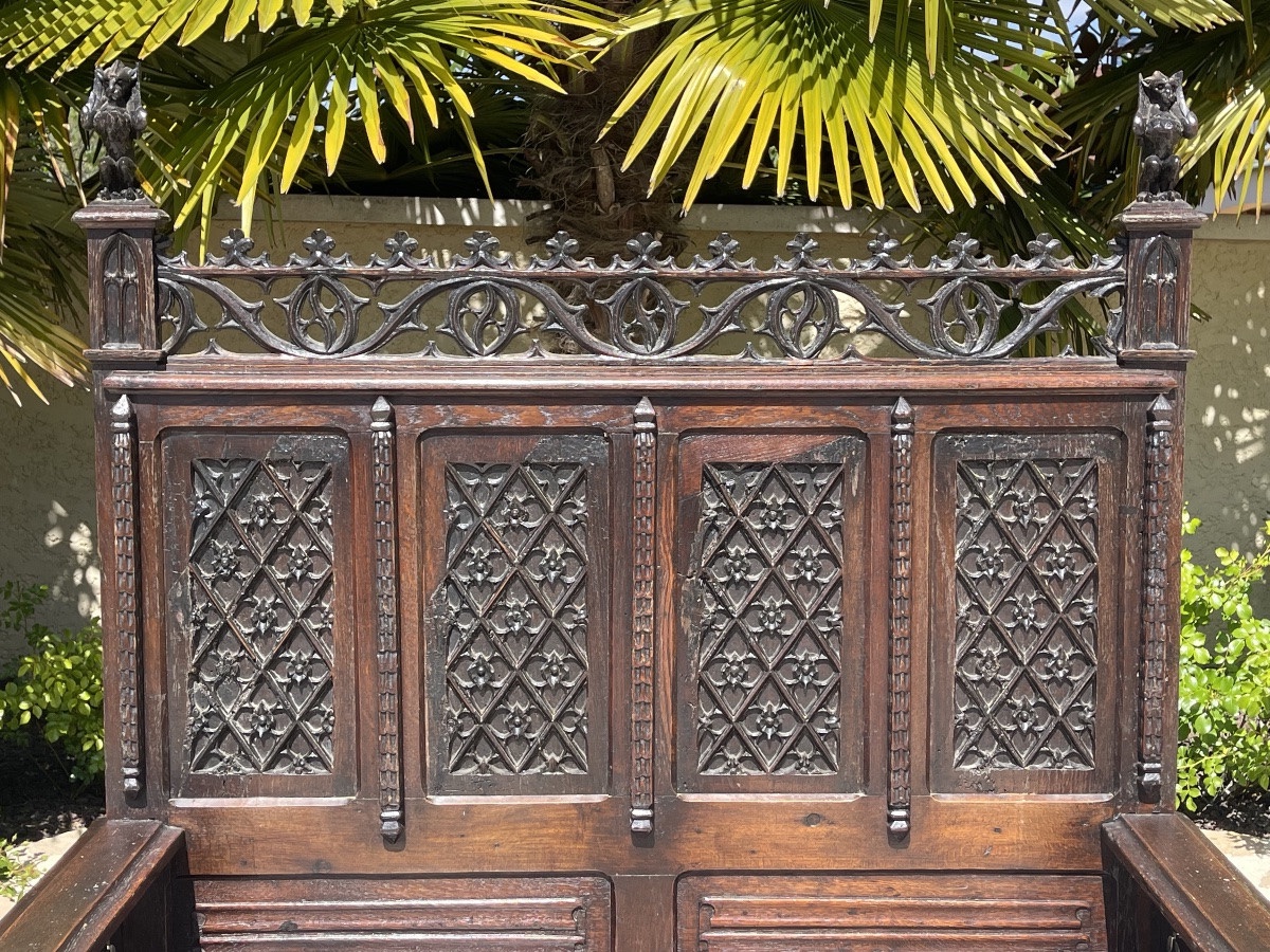 Banc Coffre Style Gothique -photo-2