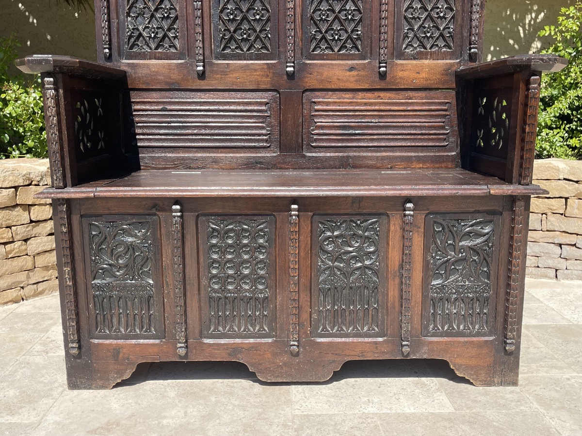 Banc Coffre Style Gothique -photo-4