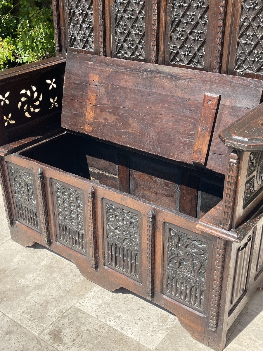 Banc Coffre Style Gothique -photo-5